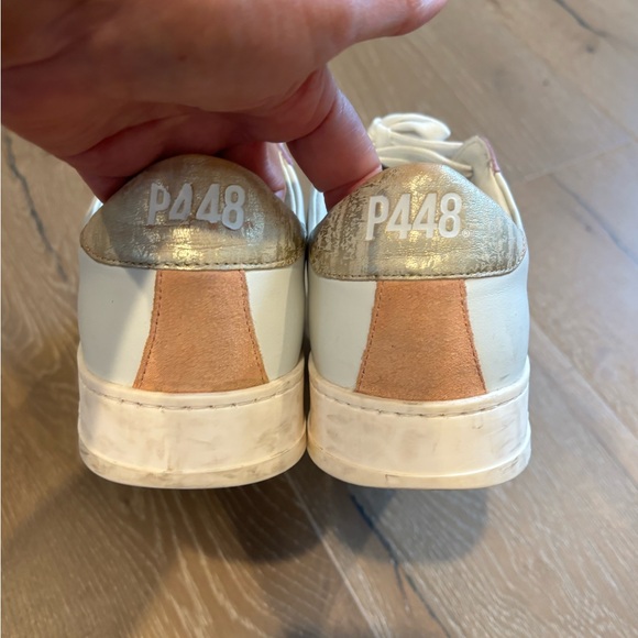 P448 Women's Sneakers in White, Lavender, and Gold - Picture 5 of 9